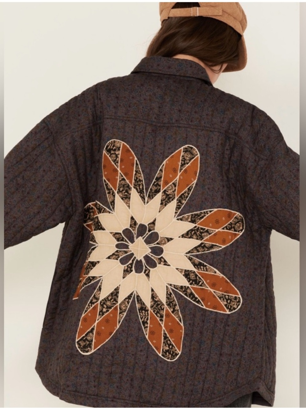 NWOT Cleo + Wolf Western Prairie Quilted Shacket Jacket Oversized Patchwork M